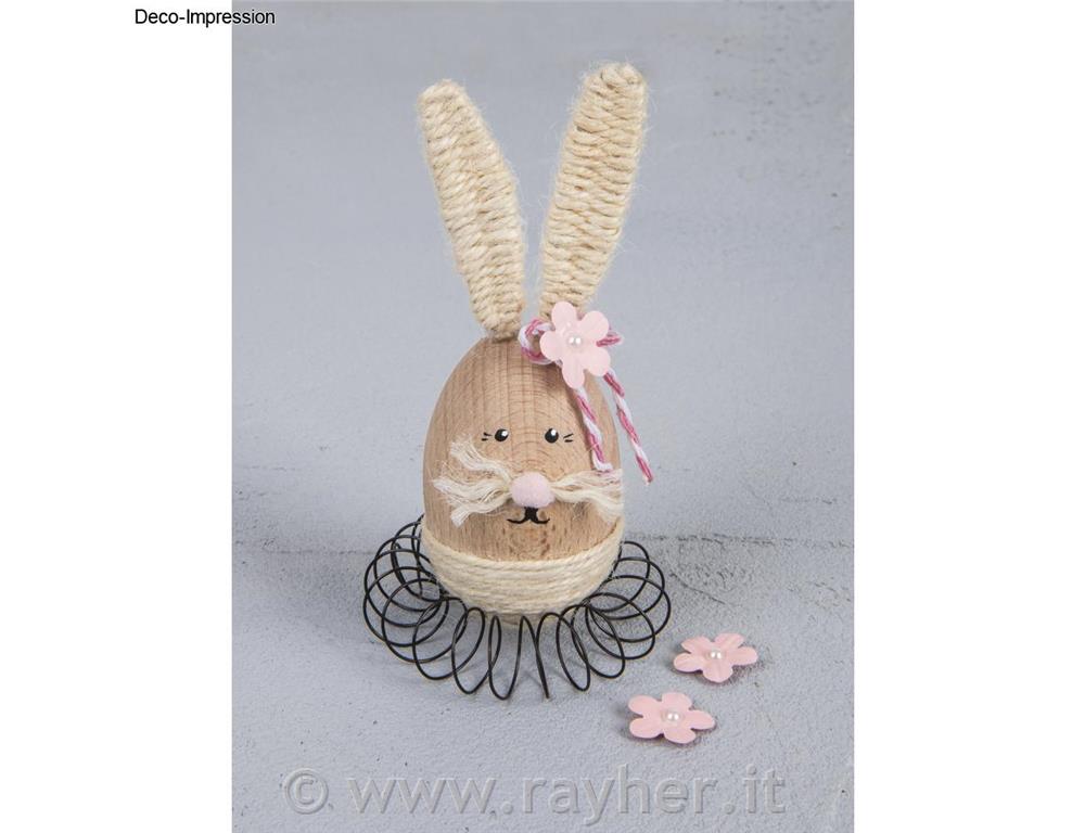 Wooden egg set, 6x4cm, in egg crate, box6pcs