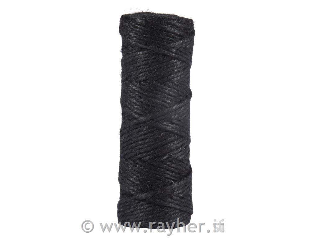 Vrvica iz jute, 4-slojna, 3,5mm, črna, 50m