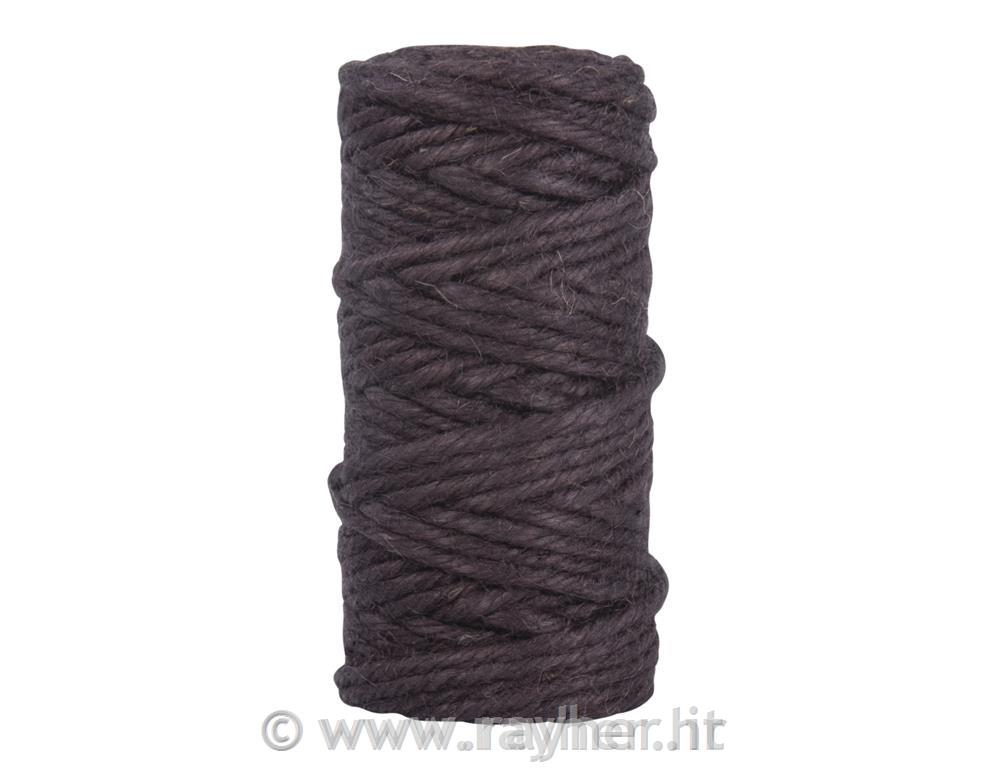 Cordone juta, 6-x, 6mm o,rocchetto 35mmarrone scuro