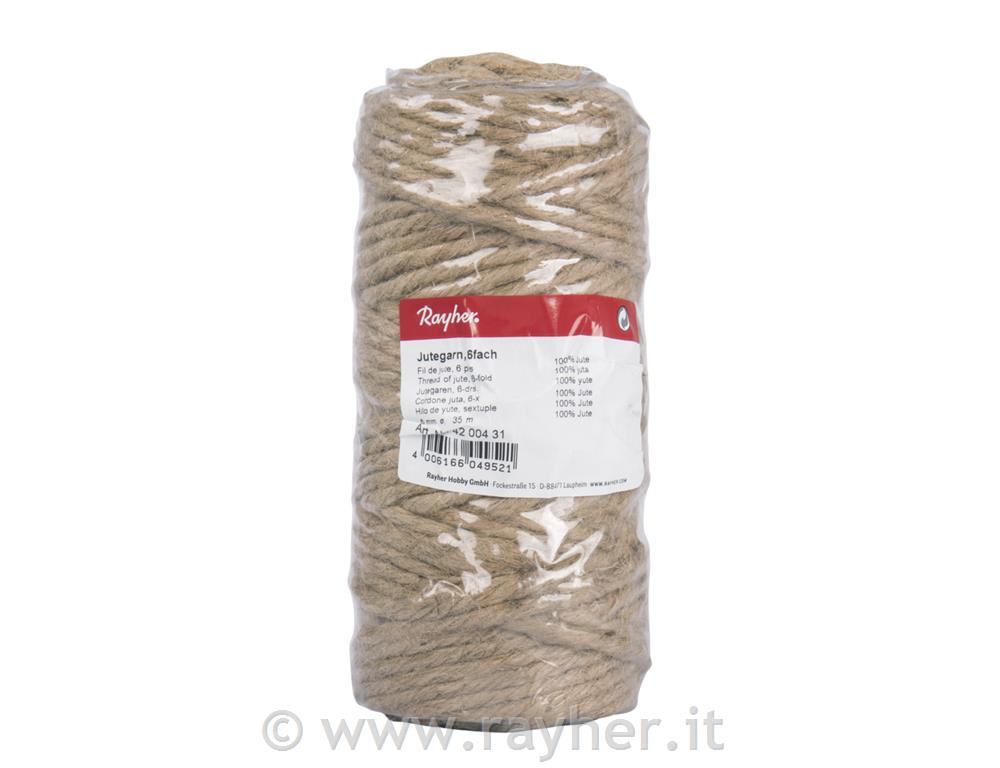 Cordone juta, 6-x, 6mm o,rocchetto 35mnaturale