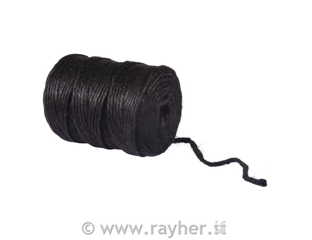 Thread of jute, 6-fold, 6mm o, black, spool 120m