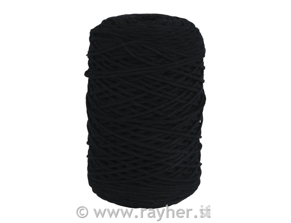 Filo Braidy riciclato, intrecciato, 2mm, nero, (gomitolo 250g), gomitolo 250m