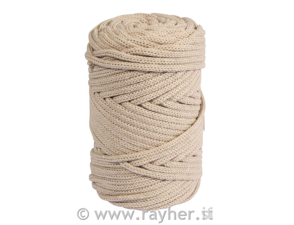 Cordoncino jarn, intrecciato, 4 mm,sabbia, 60 m, 250 g