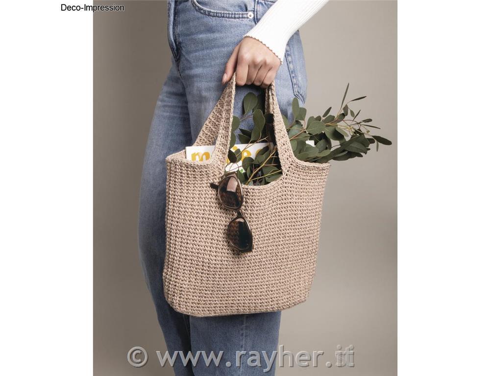 Vrvica jarn z zlato nitjo, 4mm, peščena, 58m, 250g