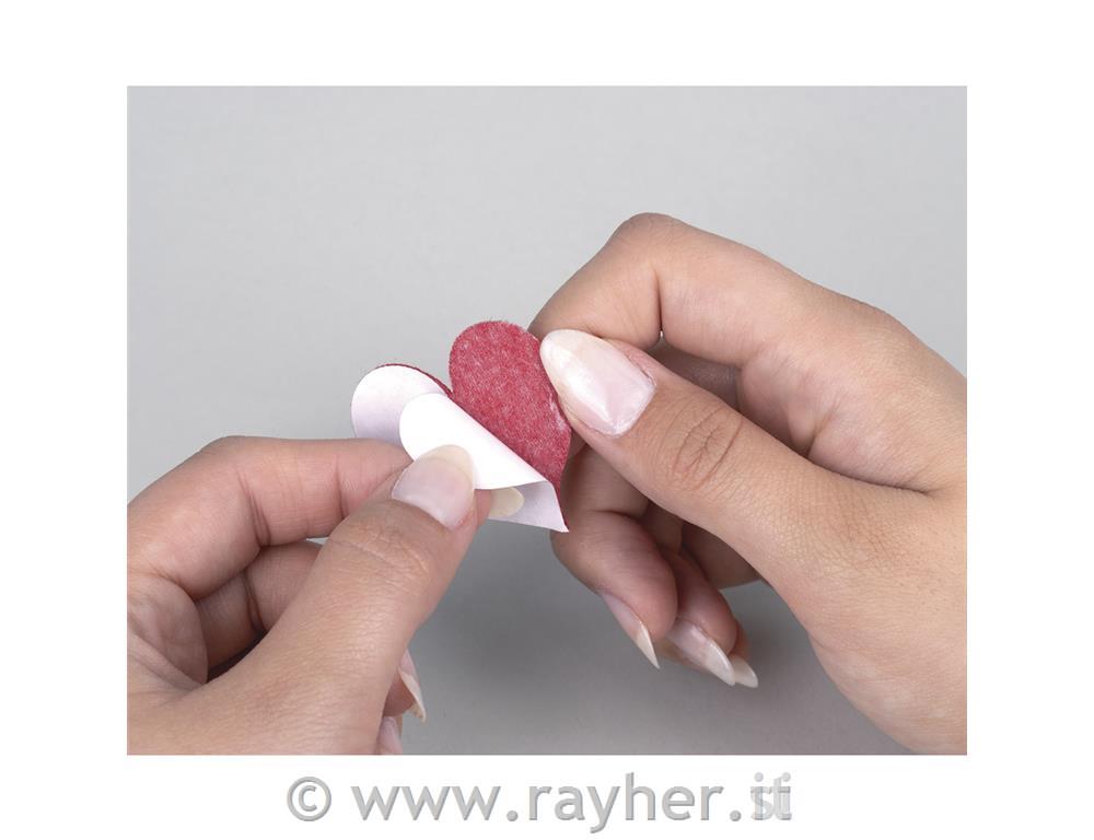 Sagome in feltro, Cuoricini, adesivi