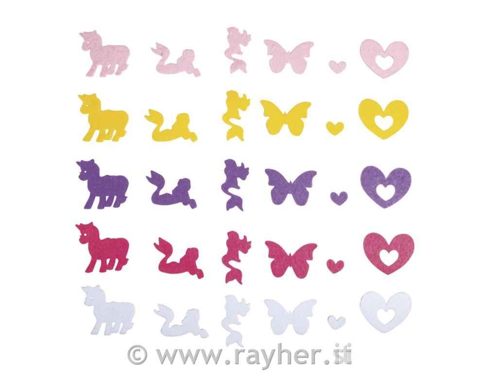 Dekorativne oblike iz filca, Fairytale, samolepilni, set 120