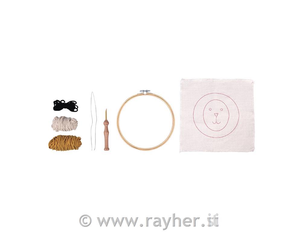 Set cornice ricamo bambu, Leone