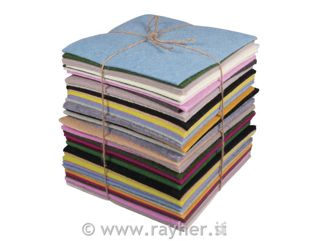 Feltro, 15x15 cm, 1-5 mm, 500g