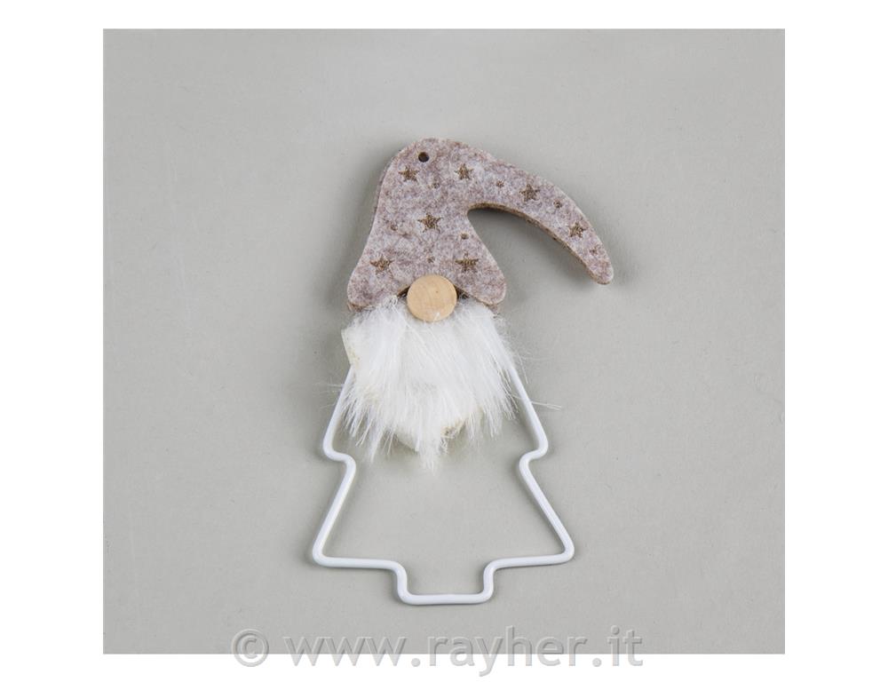 Gnomi su albero metallico, ciondoli,set 3