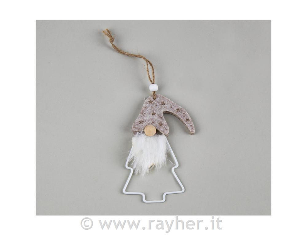 Gnomi su albero metallico, ciondoli,set 3