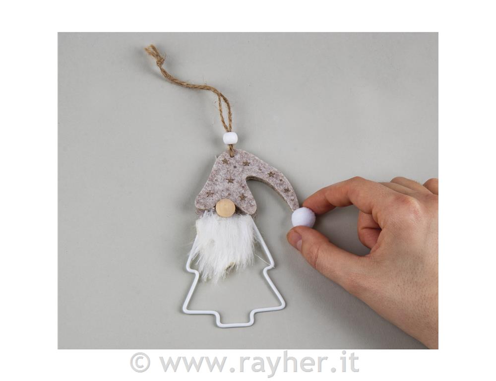 Gnomi su albero metallico, ciondoli,set 3