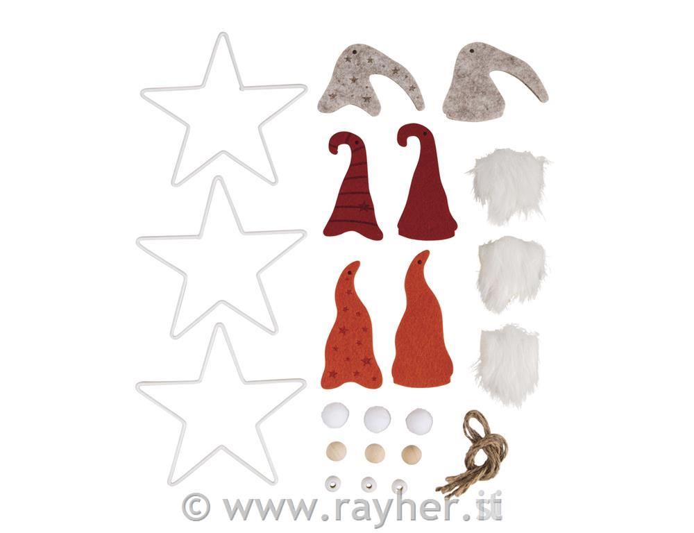 Palčki na kovin.zvezdi, obeski, set 3