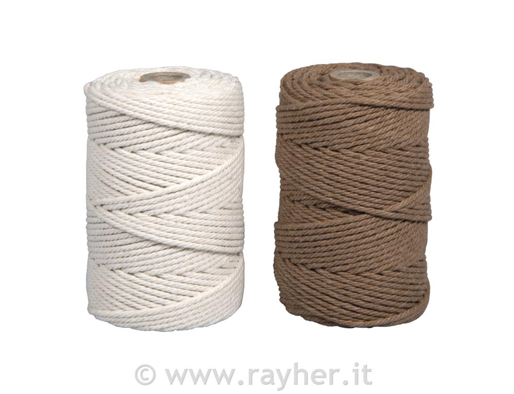 Cordoncino, set 2, bianco-marrone, 2,2mm