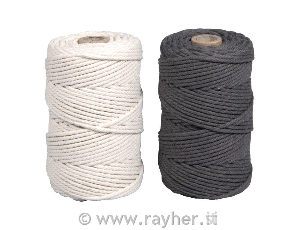 Cordoncino, set 2, bianco-grigio, 2,2mm