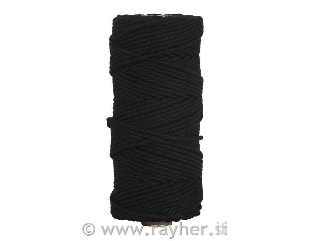 Yarn, 3.7mm o, black, approx.280g, spool70m