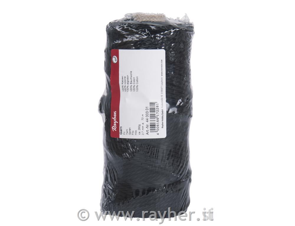 Yarn, 3.7mm o, black, approx.280g, spool70m