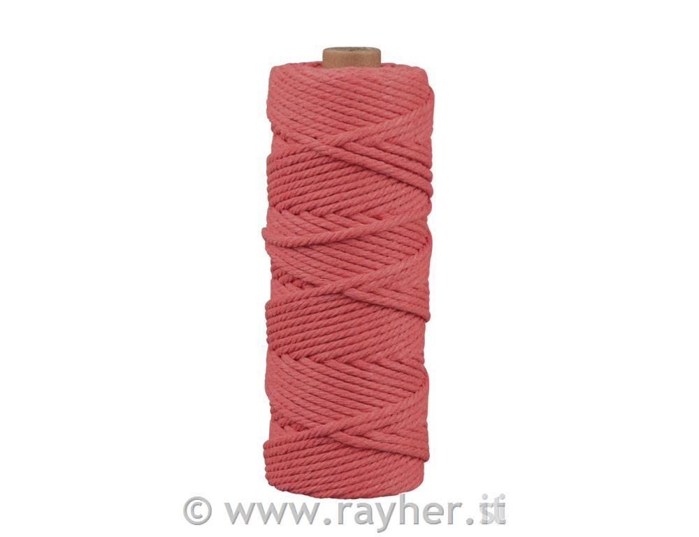 Corda per macrame, rosso, 3 mm, 70 m
