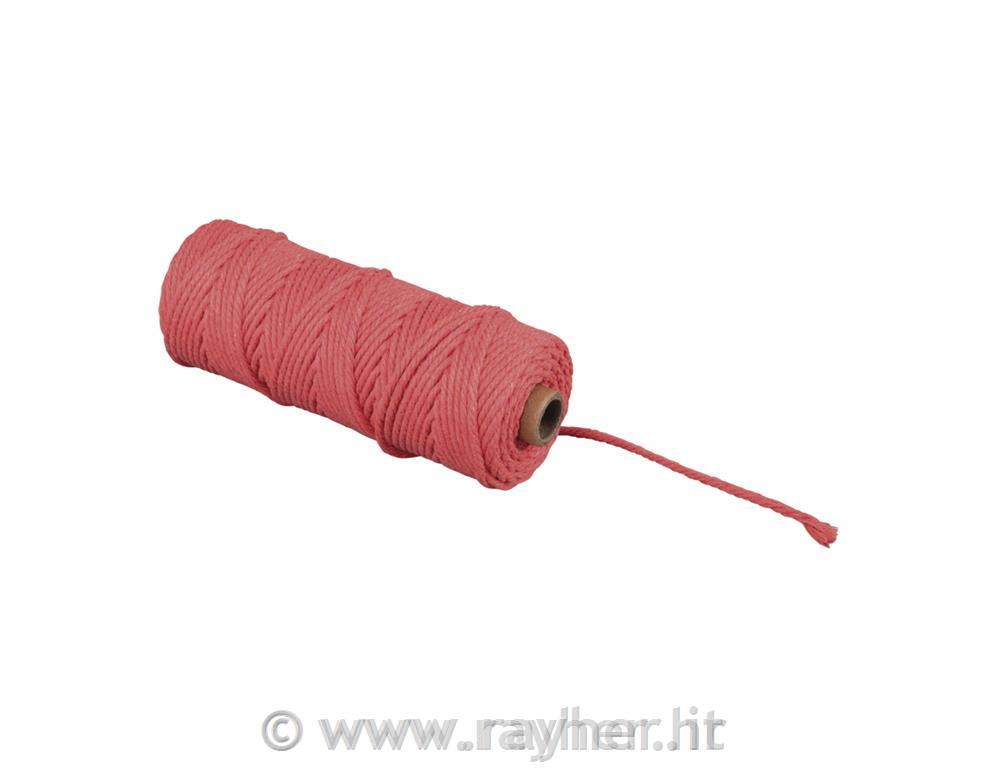 Corda per macrame, rosso, 3 mm, 70 m