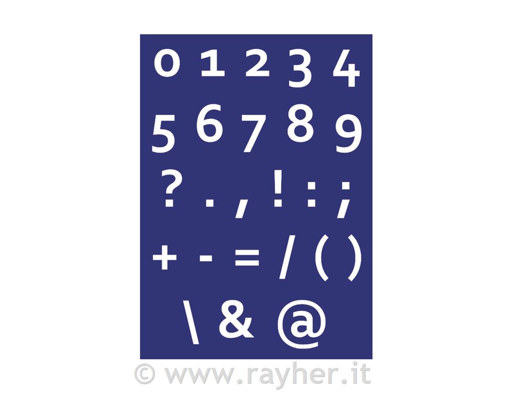 Stencil: letters + figures linear, DIN A
