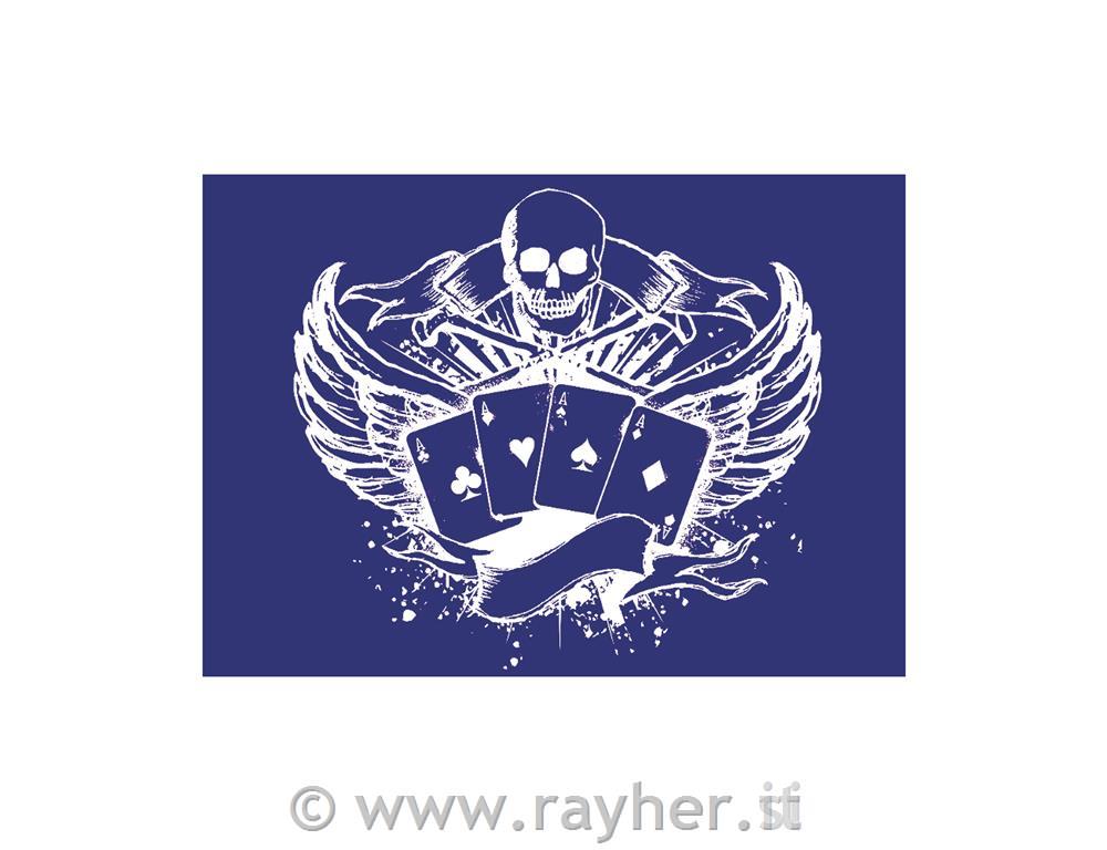 mascherina: teschio 2DIN A4, 1 mascherina + racla in busta