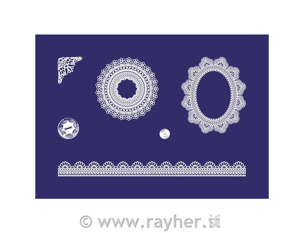 Šablona My Style: Čipke, DIN A5, šablona+nož za nanos barve