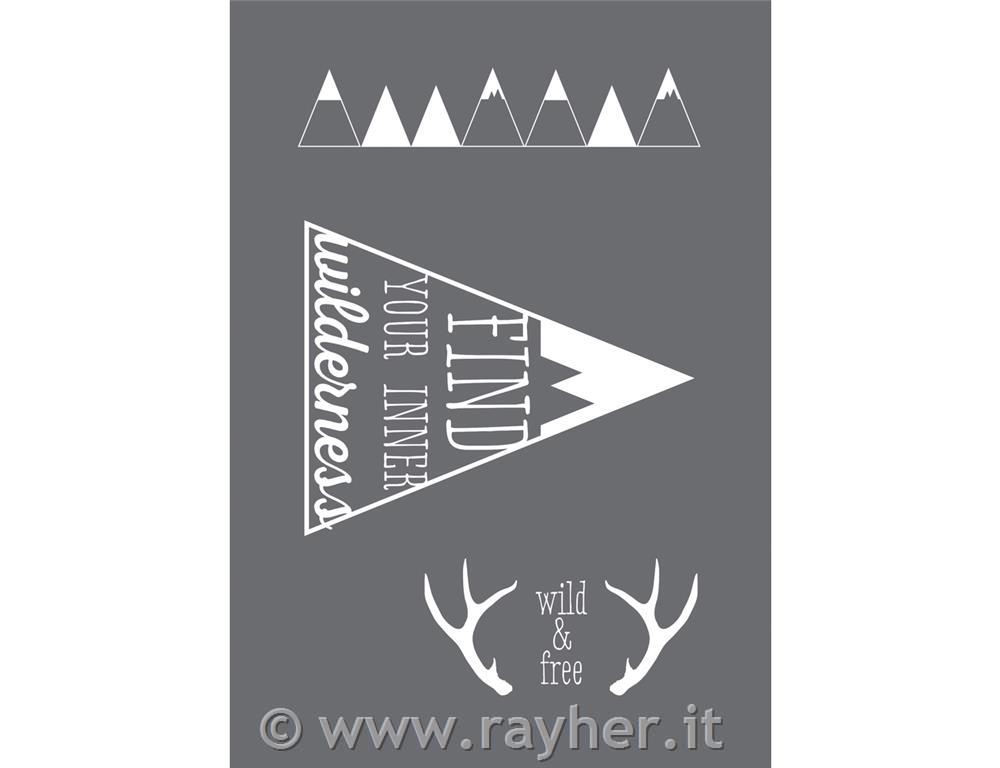 Stencil Wilderness A5, 1 stencil + 1 squeegee, tab-bag