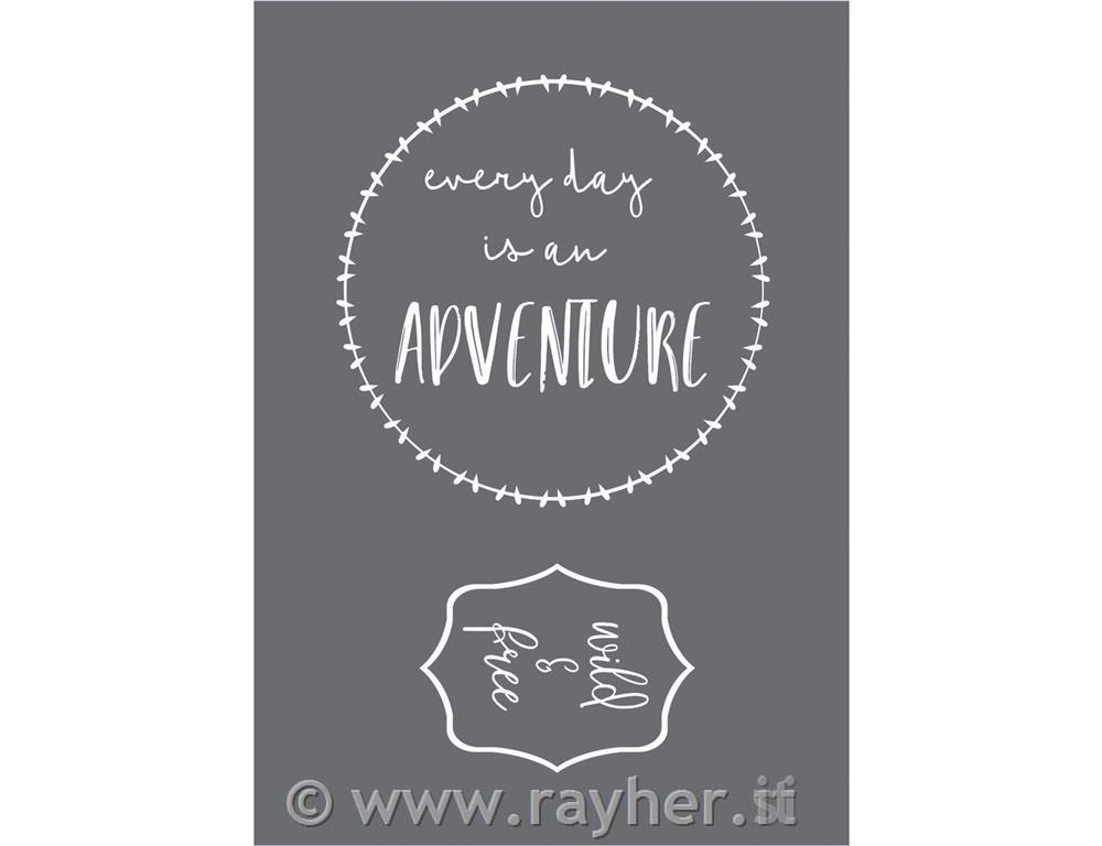 Stencil Adventure A5, 1 stencil + 1 squeegee, tab-bag