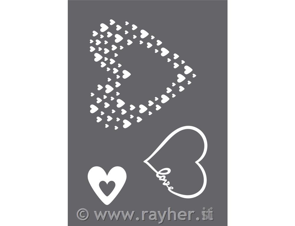 Screen-printing stencil "Love" A51 stencil + 1 squeegee scraper tab-bag