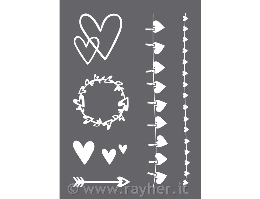 Mascherina serigrafia cuore A4