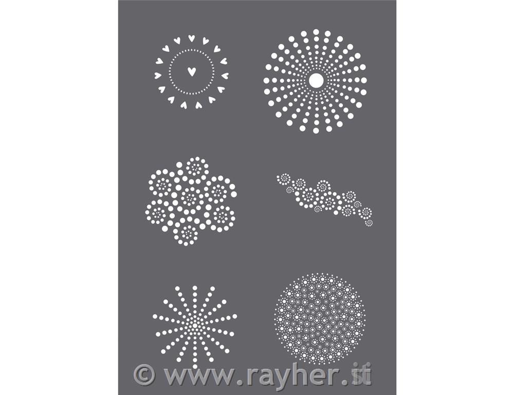 Šablona Ornamenti s pikami A5, + 1 nož za glajenje