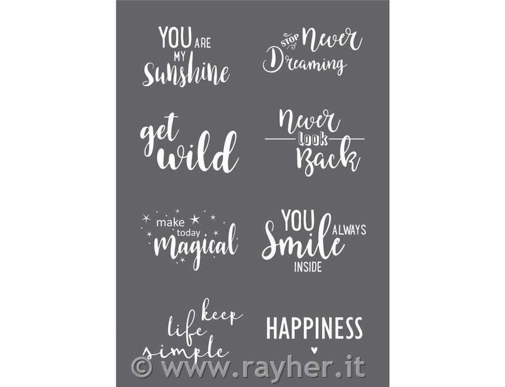 Šablona Angleški napisi A5, + 1 nož za glajenje