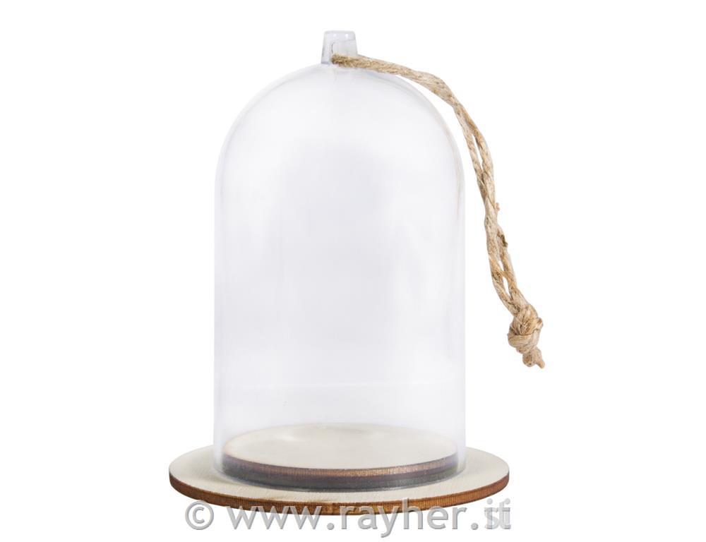 Cuffia plastica con base, 6cm o9cm, con cordoncino juta