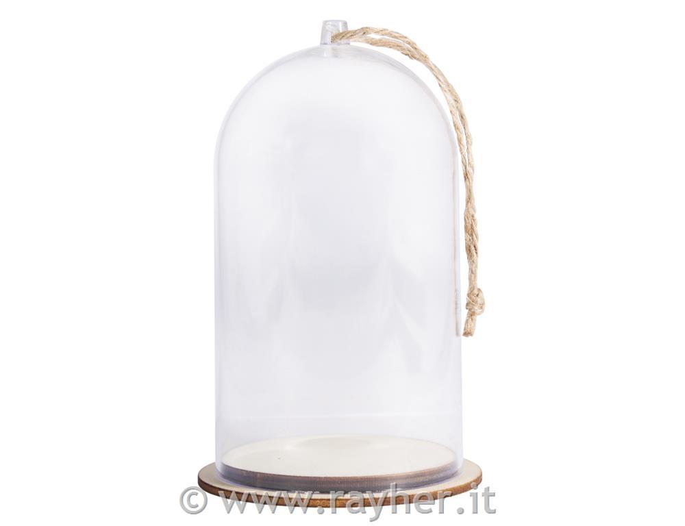 Cuffia plastica con base, 8cm o13cm, con cordoncino juta