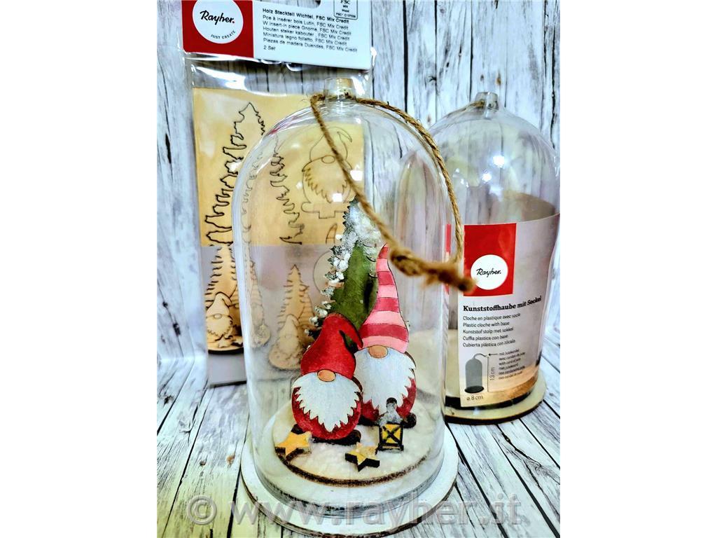 Cuffia plastica con base, 8cm o13cm, con cordoncino juta