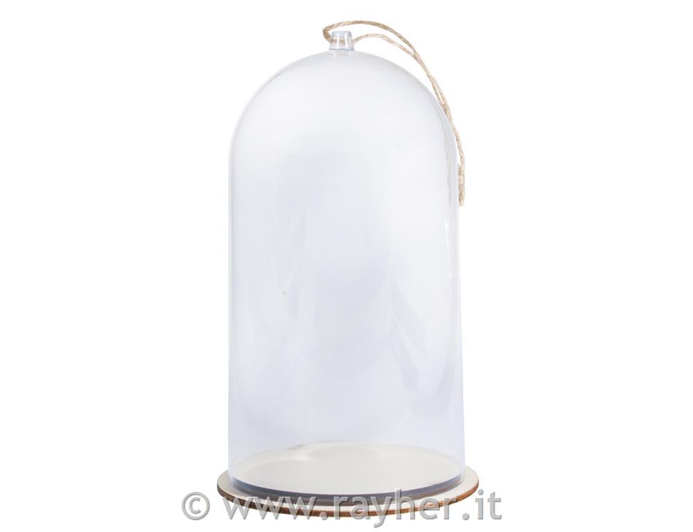 Cuffia plastica con base, 11cm o19cm, con cordoncino juta