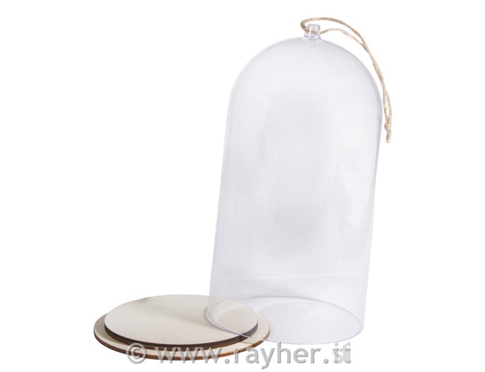 Cuffia plastica con base, 11cm o19cm, con cordoncino juta