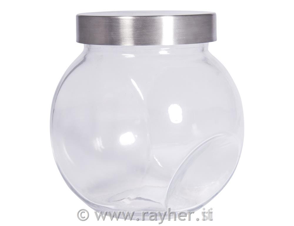 Candy jar, 12x8.5x12.5cm, w.metal lid