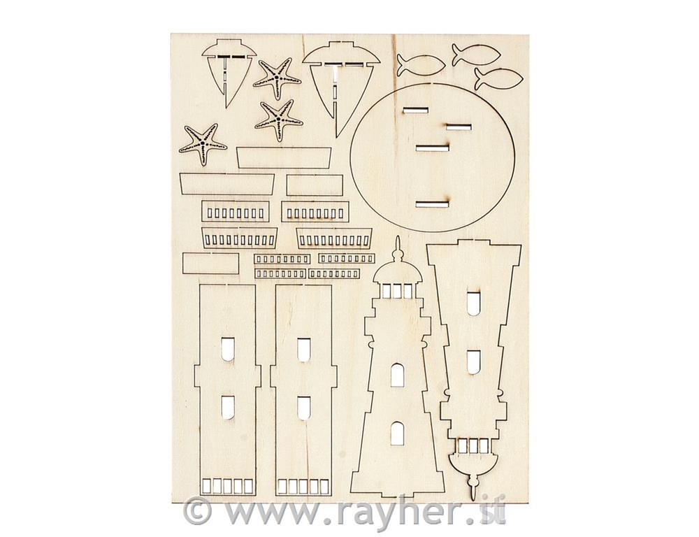 Wooden building kit Lighthouse, 25 pieces, tab-bag 1pc