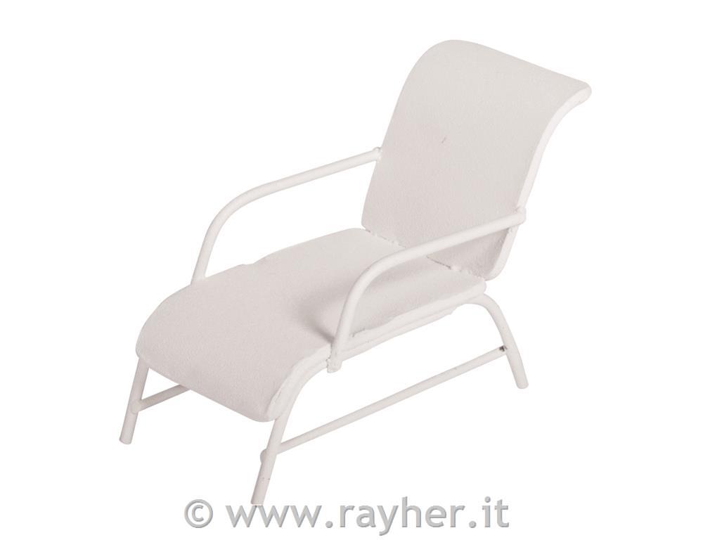 Ležalnik, bel, 6x3.3x4.5cm