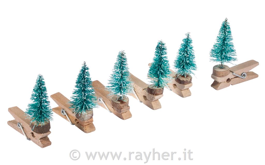 Fir tree peg, 3.5x4cm, tab-bag 6pcs