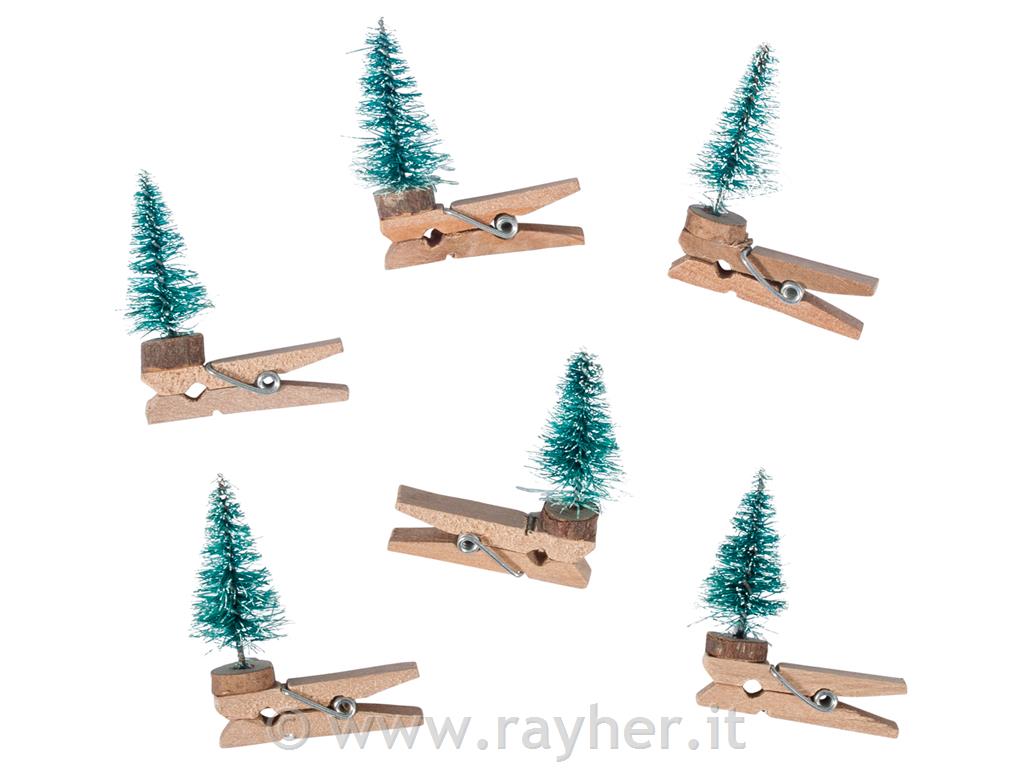 Fir tree peg, 3.5x4cm, tab-bag 6pcs
