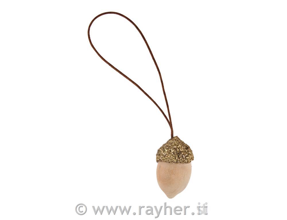 Leseni okraski, Želod, 2x3.5cm, 6 kosov