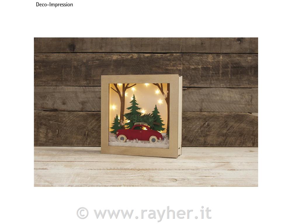 Kit legno cornici 3D, macchina, FSC100%30x30x6,6cm, 14pz, 1set