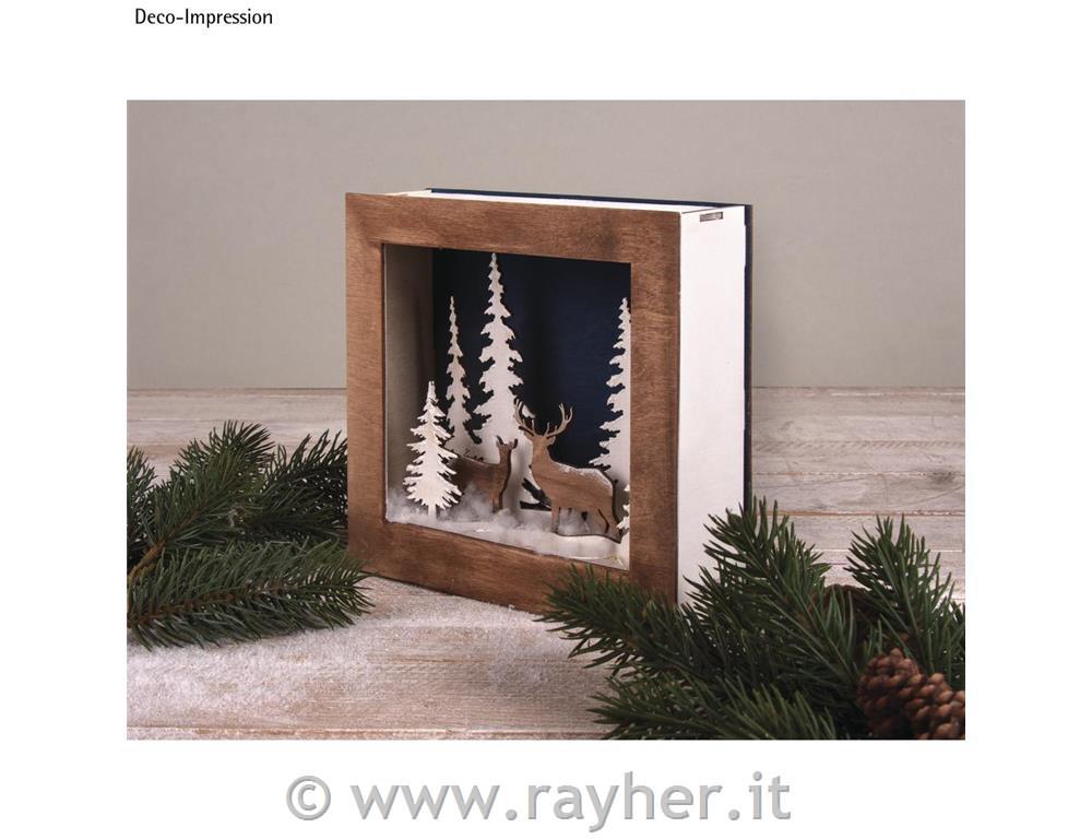 Kit legno cornici 3D, inverno,FSC100%, 20x20x6,6cm, 14pz, 1set