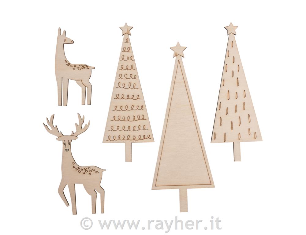 Motivi legno alberi+cervi+caprioli