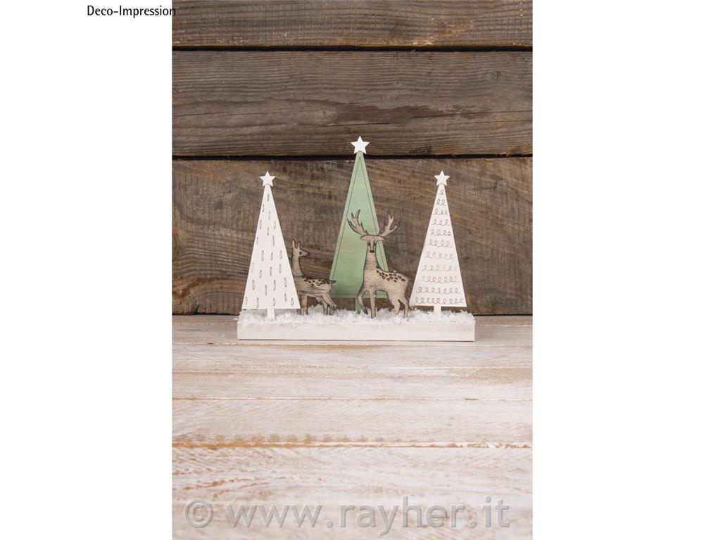 Motivi legno alberi+cervi+caprioli