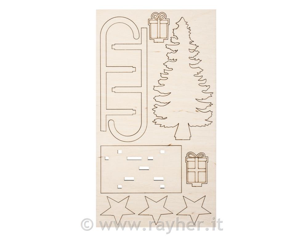 Lesena sestaljanka, Sanke& darila, 11x5x16,5cm