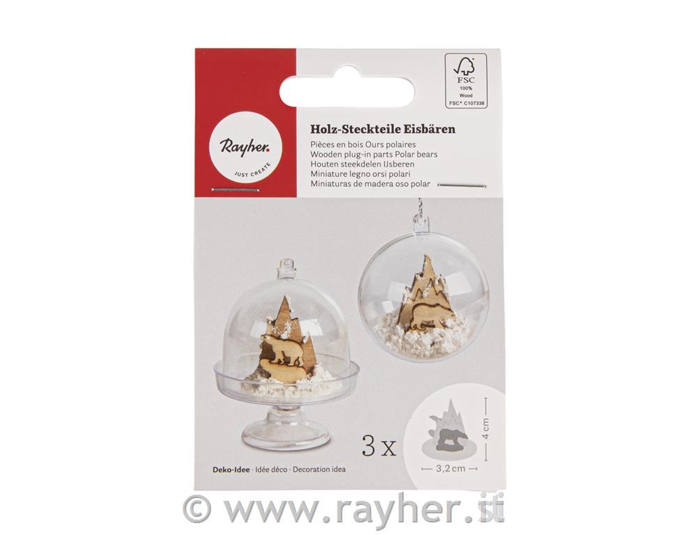 W.plug-in par.Pol.bears,FSC 100%,3.2cm o, 4cm, tab-bag 3Set