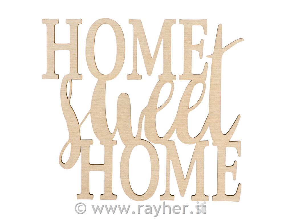 Wood font "Home sweet Home" FSC100%, natural, 18x16.2x0.4cm, tab-bag 1pc