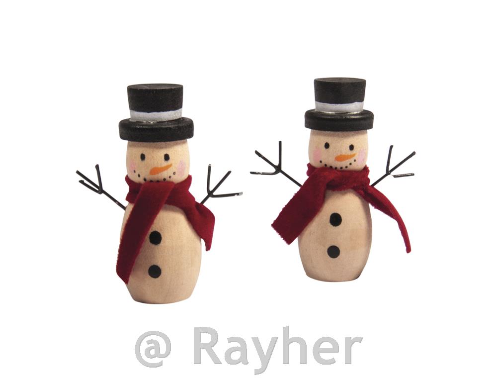 Pupazzo di neve legno, 2cm o, 5,8cm, bus.blis. 2pz